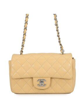 Chanel Chain Shoulder Bag Quilted 20 CC Logo Caviar Leather Mini Flap